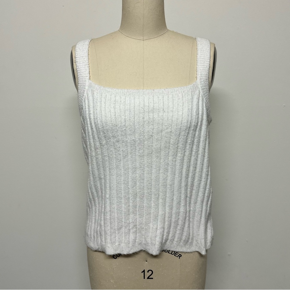 Lauren Lane x Sonoma fuzzy White Tanktop. Size XL.